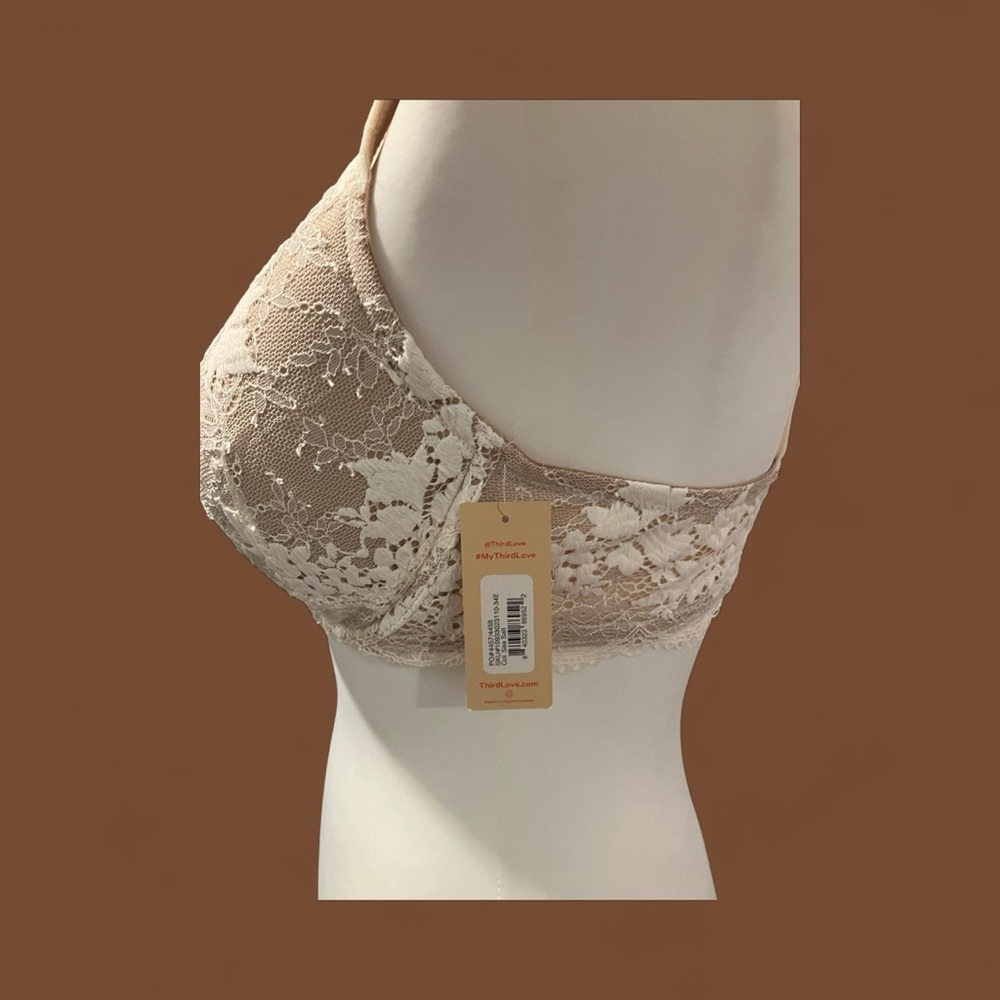 NWT ThirdLove Deep plunge lace bra
Sea salt, 34E - Picture 3 of 8